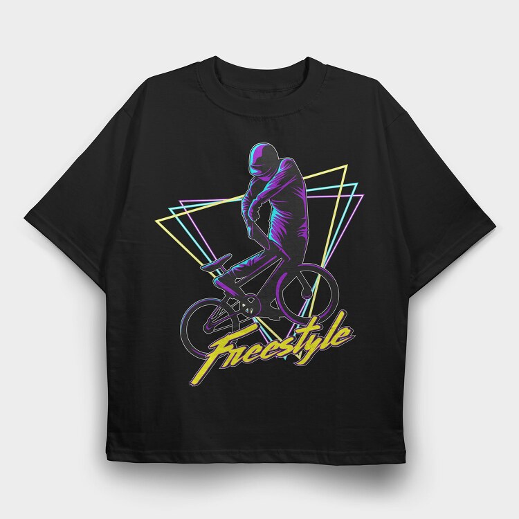 Freestyle Neon Cyclist, Tricou Oversize Barbati (Unisex)