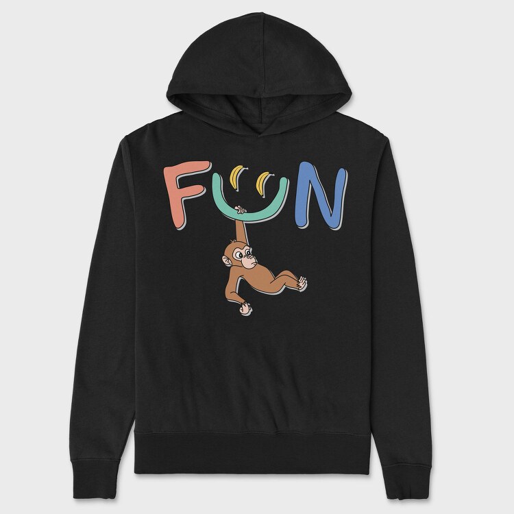 Fun Monkey Bananas, Hanorac Oversize Barbati (Unisex)