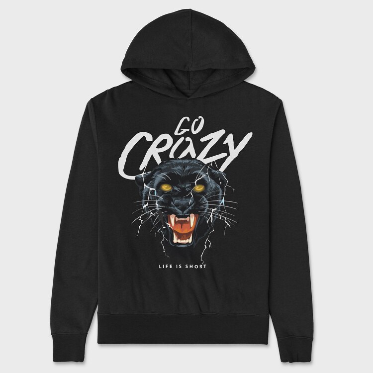 Go Crazy Black Panther, Hanorac Oversize Barbati (Unisex)