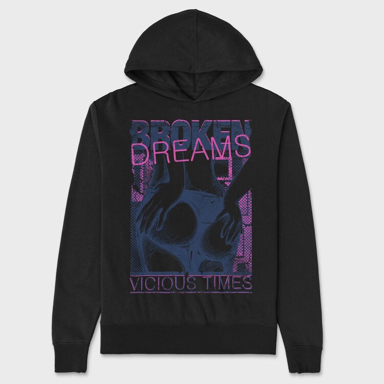 Broken Dreams Times, Hanorac Oversize Barbati (Unisex)