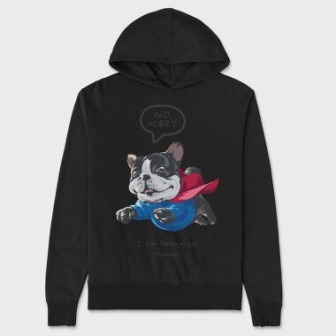 Bulldog Superhero, Hanorac Oversize Barbati (Unisex)