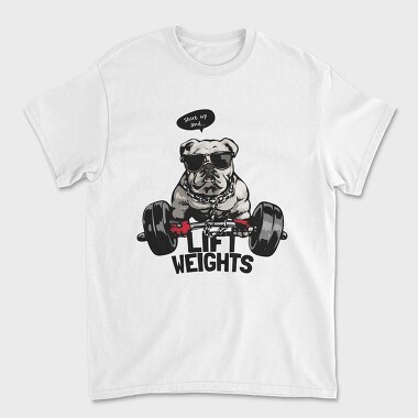 Bulldog Weight Lifter, Tricou Barbati (Unisex)