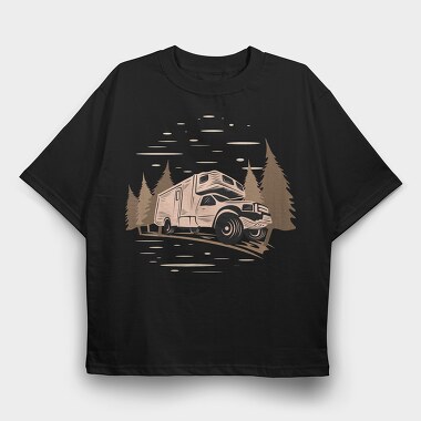 Camper Road Trip, Tricou Oversize Barbati (Unisex)
