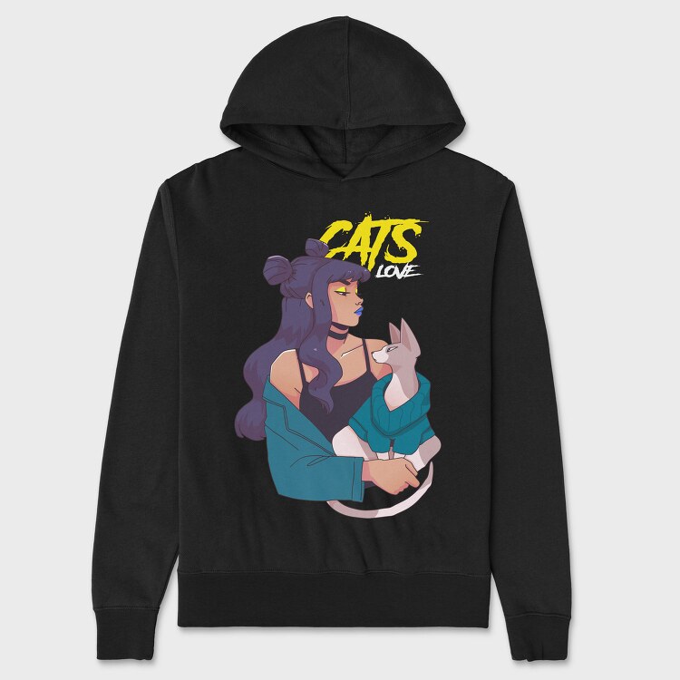 Cats Meow 1, Hanorac Oversize Barbati (Unisex)