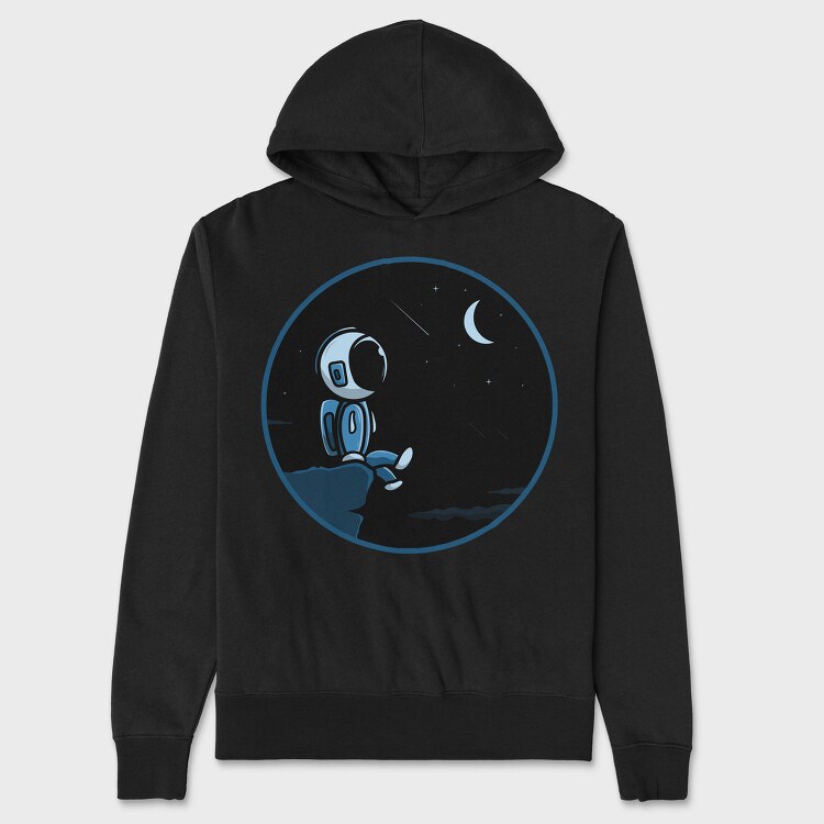 Astronaut Moon Night, Hanorac Oversize Barbati (Unisex)