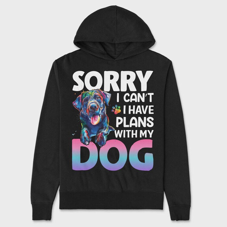 Colorful Dog Paw, Hanorac Oversize Barbati (Unisex)