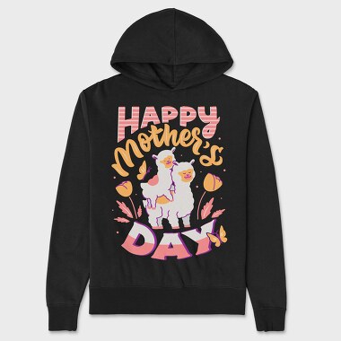 Happy Mothers Day Llama, Hanorac Oversize Barbati (Unisex)