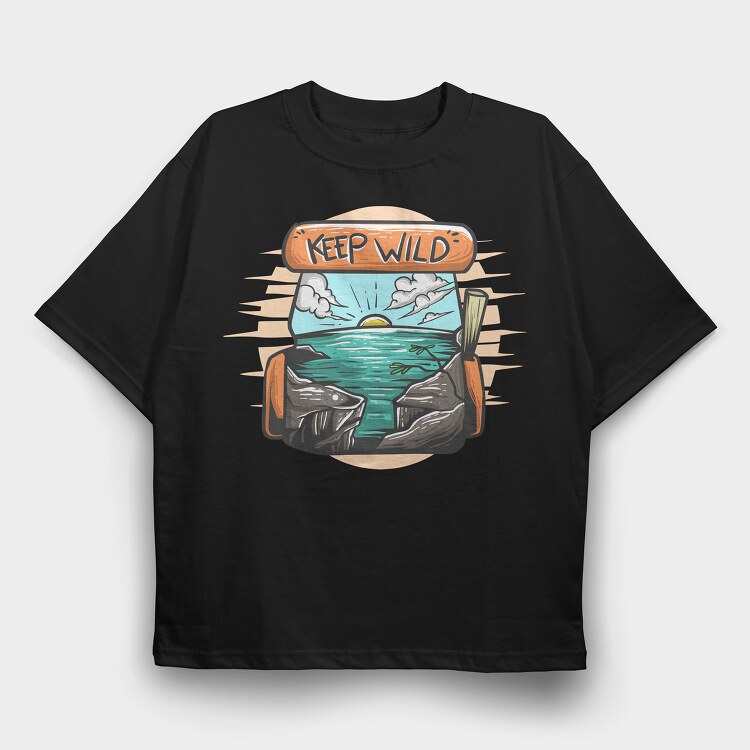 Keep Wild Ocean, Tricou Oversize Barbati (Unisex)