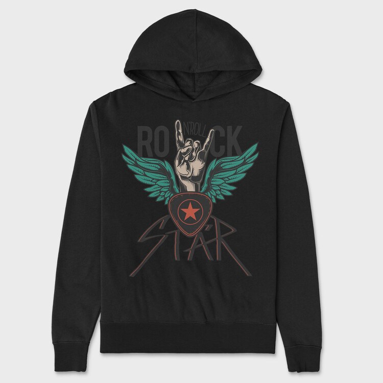 Rockstar Wings, Hanorac Oversize Barbati (Unisex)