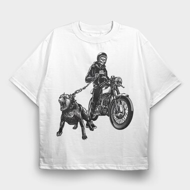 Skull Rider Unleashed, Tricou Oversize Barbati (Unisex)