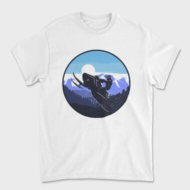 Snowboarders Moonrise, Tricou Barbati (Unisex)