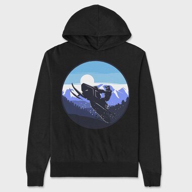 Snowboarders Moonrise, Hanorac Oversize Barbati (Unisex)
