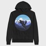 Snowboarders Moonrise, Hanorac Oversize Barbati (Unisex)