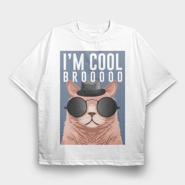 Cool Cat Bro, Tricou Oversize Barbati (Unisex)