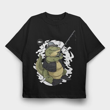 Crocodile Fishing Buddy, Tricou Oversize Barbati (Unisex)