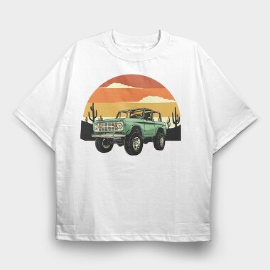 Desert Bronco Sunset, Tricou Oversize Barbati (Unisex)