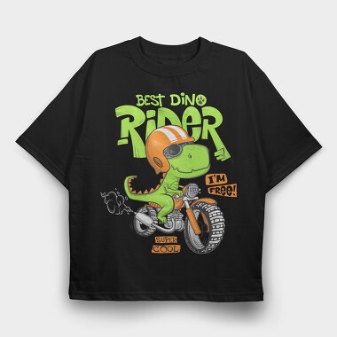 Dino Rider Free, Tricou Oversize Barbati (Unisex)