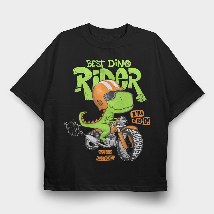 Dino Rider Free, Tricou Oversize Barbati (Unisex)