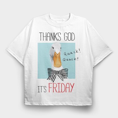 Duck Quack Friday, Tricou Oversize Barbati (Unisex)