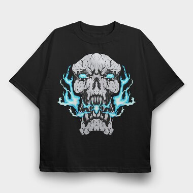Electric Skull, Tricou Oversize Barbati (Unisex)