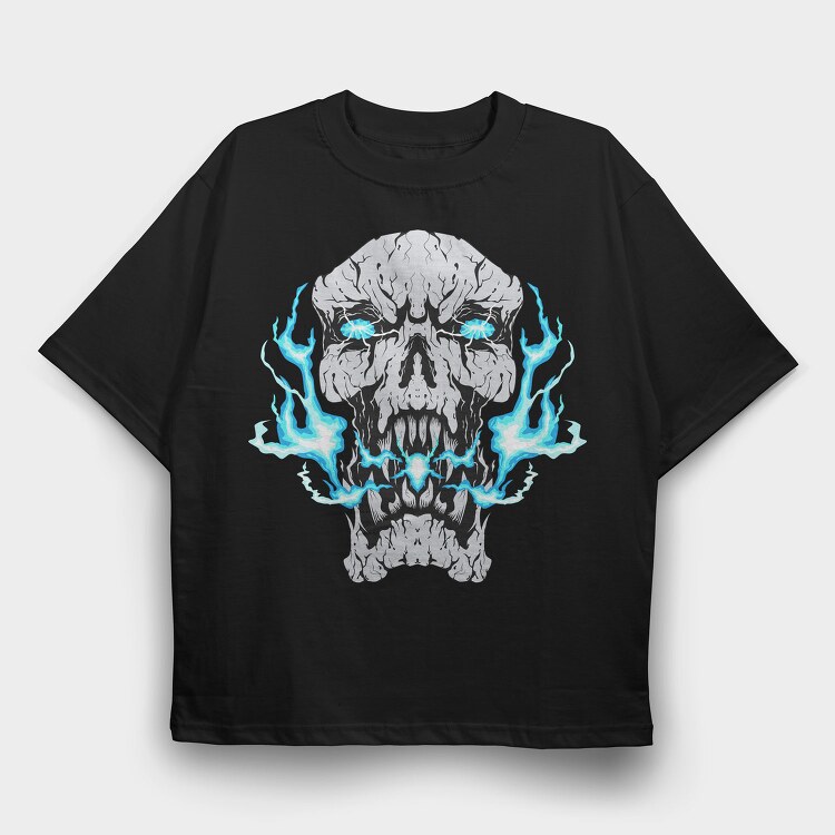 Electric Skull, Tricou Oversize Barbati (Unisex)