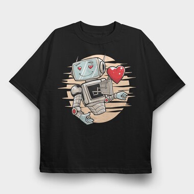 Cyber Heart Beat, Tricou Oversize Barbati (Unisex)