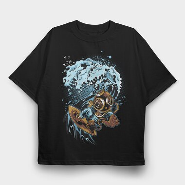 Diving Wave Splash, Tricou Oversize Barbati (Unisex)