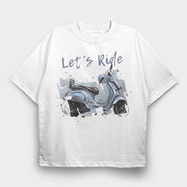 Lets Ride Scooter, Tricou Oversize Barbati (Unisex)