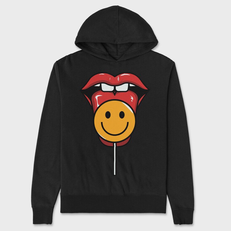 Lollipop Smiley, Hanorac Oversize Barbati (Unisex)