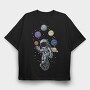 Space Juggling Astronaut, Tricou Oversize Barbati (Unisex)