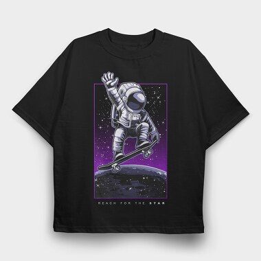 Space Skater, Tricou Oversize Barbati (Unisex)