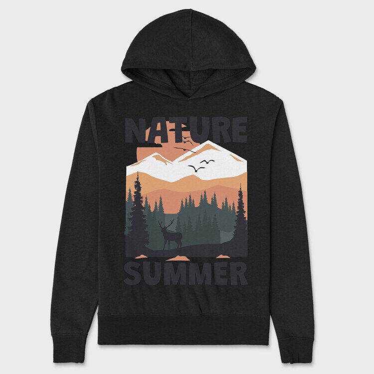 Summer Nature Deer, Hanorac Oversize Barbati (Unisex)