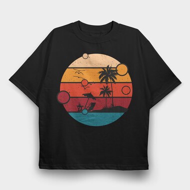 Sunset Lounge, Tricou Oversize Barbati (Unisex)