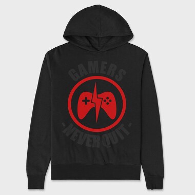 Gamers Never Quit, Hanorac Oversize Barbati (Unisex)