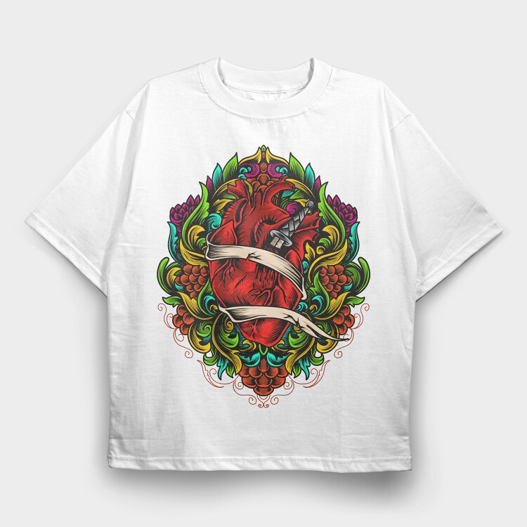 Heart Beast Roar, Tricou Oversize Barbati (Unisex)