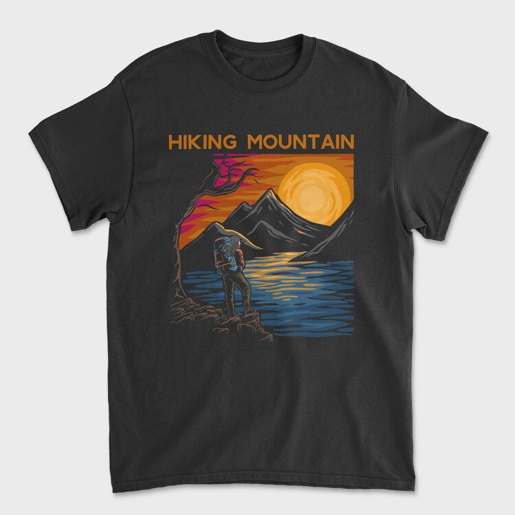 Hiking Mountain Sunset, Tricou Barbati (Unisex)