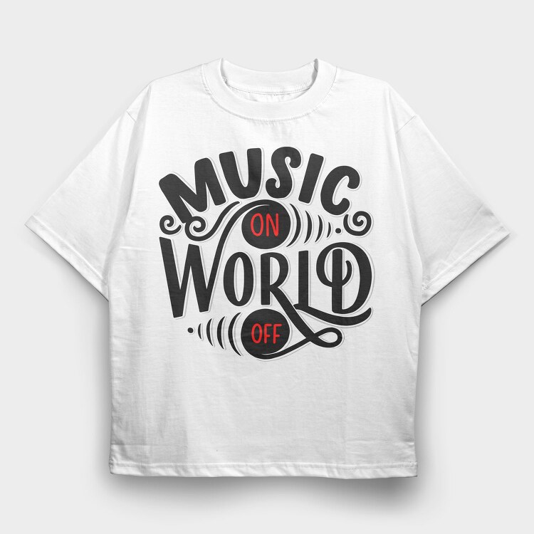 Music Onoff Vibes, Tricou Oversize Barbati (Unisex)