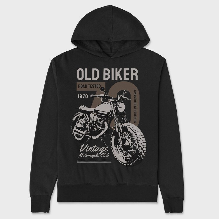 Old Biker Road Tested, Hanorac Oversize Barbati (Unisex)