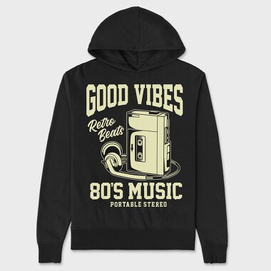 Retro Cassette Beats, Hanorac Oversize Barbati (Unisex)