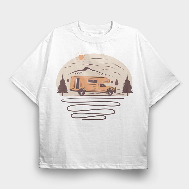 Roadtrip Adventure, Tricou Oversize Barbati (Unisex)