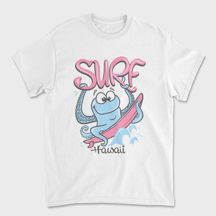 Octopus Surfing Hawaii, Tricou Barbati (Unisex)
