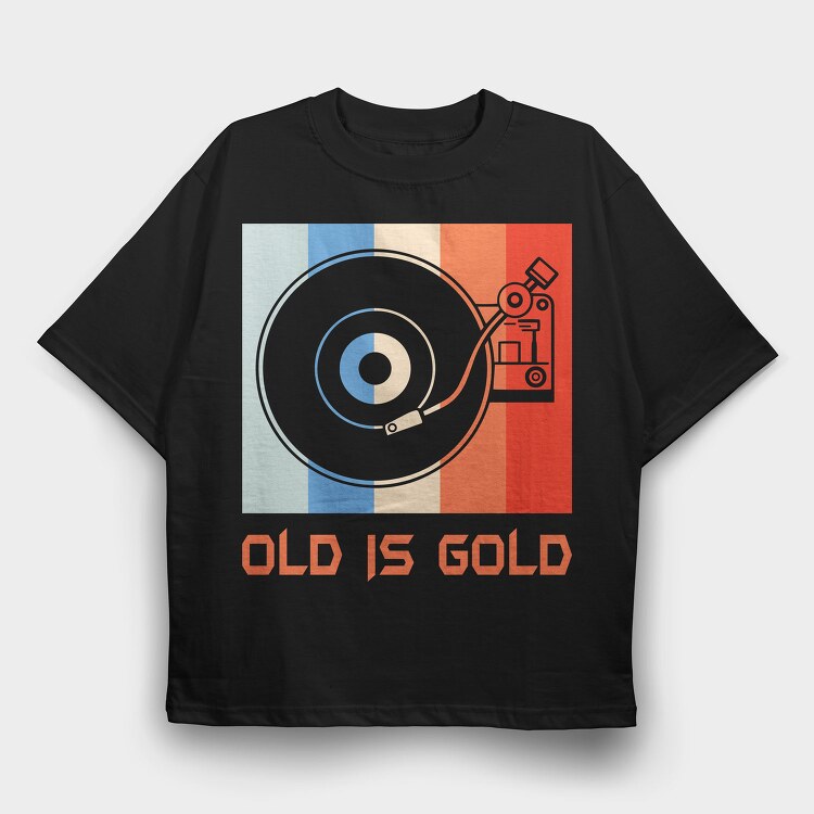 Old Is Gold, Tricou Oversize Barbati (Unisex)