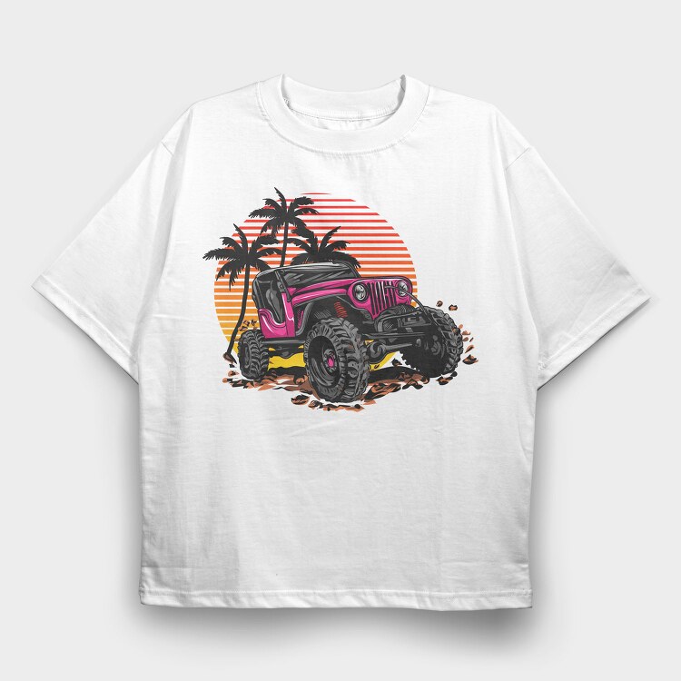 Palm Beach Jeep, Tricou Oversize Barbati (Unisex)