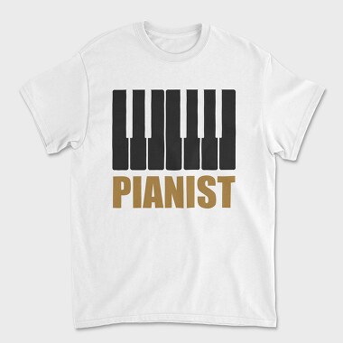 Piano Keys Gold, Tricou Barbati (Unisex)