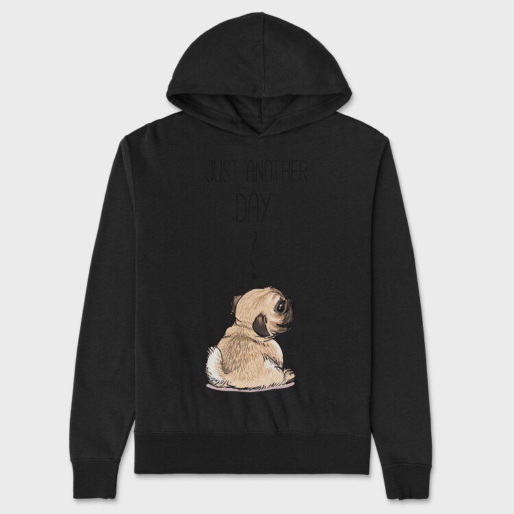 Pug Just Another Day, Hanorac Oversize Barbati (Unisex)