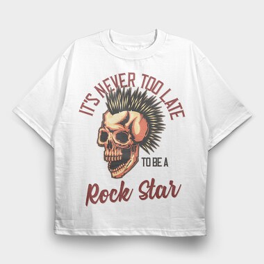 Punk Skull Rockstar, Tricou Oversize Barbati (Unisex)