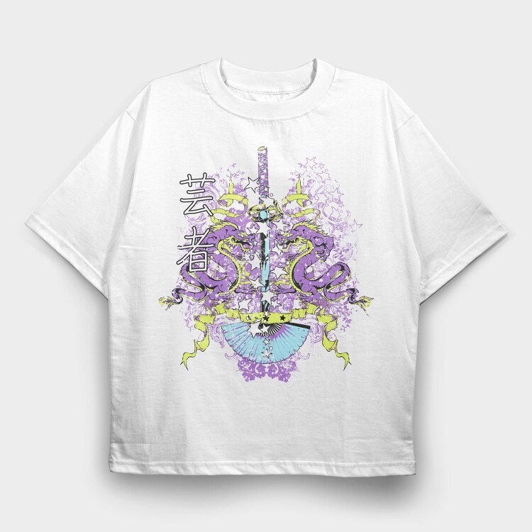Purple Dragon Sword, Tricou Oversize Barbati (Unisex)