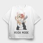 Rock Kitty Guitar, Tricou Oversize Barbati (Unisex)