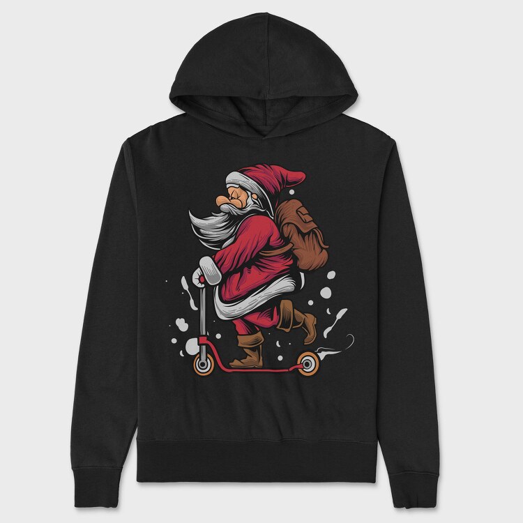 Santa Scootin, Hanorac Oversize Barbati (Unisex)