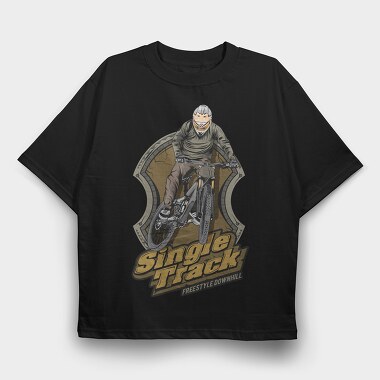 Single Track Freestyle, Tricou Oversize Barbati (Unisex)